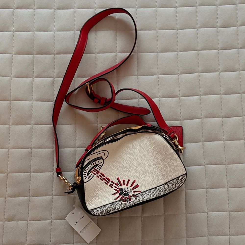 Coach x Disney x Keith Haring - Red & Cream Mickey Mouse Crossbody Bag